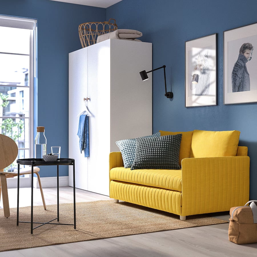 FRIDHULT Sleeper sofa, Skiftebo yellow