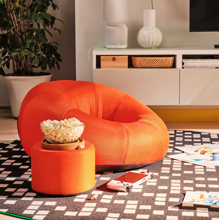 BRÄNNBOLL IKEA Inflatable Gaming Chair, Orange