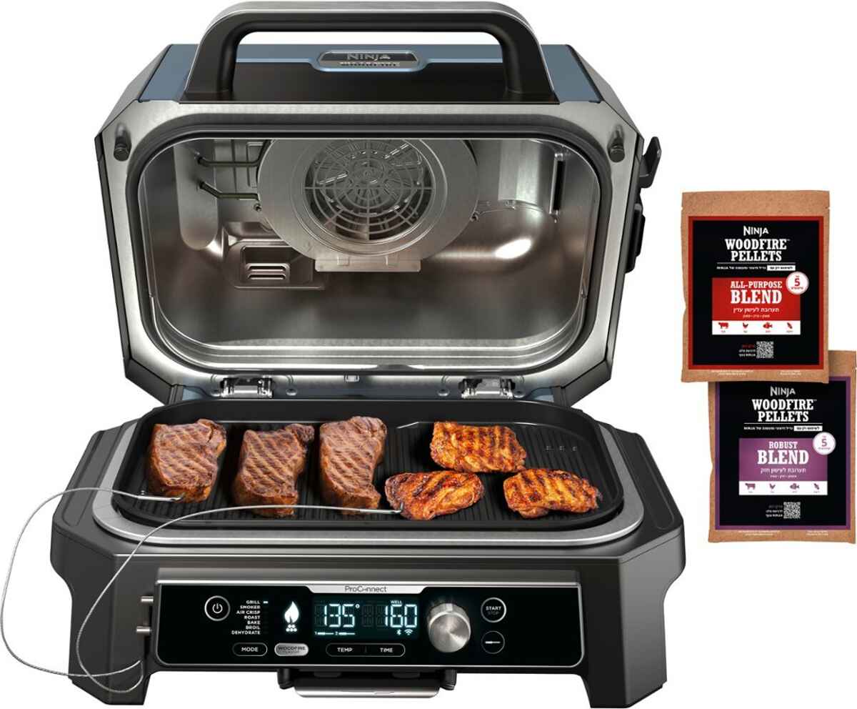 Ninja - Woodfire ProConnect Premium XL Outdoor 7-in-1 Grill & Smoker