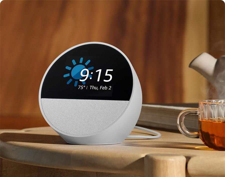 The Amazon Echo Spot 2024, Glacier White